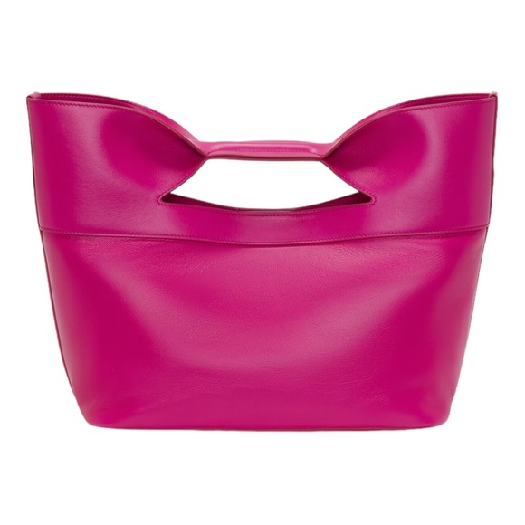 👜 🆕 Alexander McQueen Women's The Bow Small in Fuchsia - Picture 3 of 7